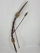 Rare Vintage Native American Bow & Arrows Tribe w/Fur & Leather 44” Long.