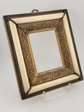 Antique Highly Ornate Brass Picture Frame 4 In X 3 In Marked Henner Fabiola.