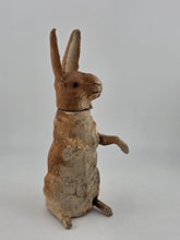 Antique C1890 German Paper Mache Folk Art Composition Rabbit Candy Container