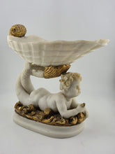 Vintage Louis Beataux Gold Decorated Cherub Merman w/ Shell Bowl Figurine