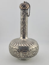 Antique Victorian Derby Silver Co Silverplate Decanter C1900 Chained Stopper