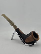 Vintage Danish Freehand Briar Pipe PANEL Rusticated Plateau Rim Lucite Stem