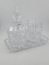 Vintage Heavy Lead Crystal Creamer Sugar And Tray Eloquent Top Quality. No Chips