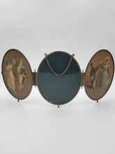 Rare 1800's Victorian Bronze Frame Dancing Couple Triple Hanging Shaving Vanity.