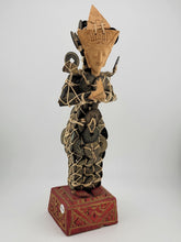 Antique Asian Chinese Coins 12" Figurine Wood Hands & Head Made in Indonesia