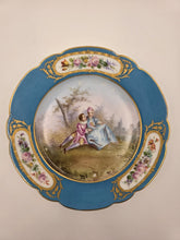 Stunning Rare 1844 Sevres Chateau des Tuilleries Plate Courting Couple Gold Tone