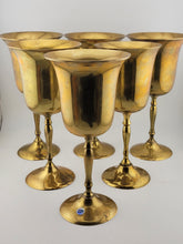 Set of 6 Vintage Brass Cordial Glasses Goblets Maurice Duchin India Distinction