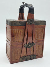 Antique Japanese Meiji Bamboo Picnic Basket Bento Box Woven Basket Complete Case