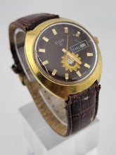 1970s ELGIN Gold Tone Automatic Watch Day Date 17 Jewels 352 Caliber SWISS Works