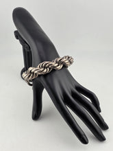 Antique Heavy 121g Sterling Silver 925 Chunky Rope Link Bracelet Toggle Clasp.