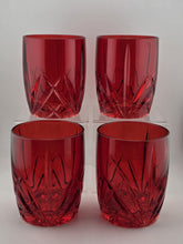Set of 4 Waterford Crystal Marquis Brookside Red Double Old-Fashioned Glasses