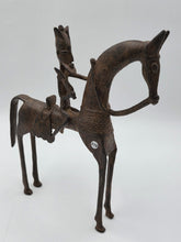 VTG 1940'S AUTHENTIC AFRICAN CAST BRONZE HORSE AND RIDER DOGON MALI WEST AFRICA