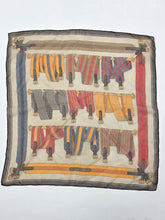 Vintage Hermes Silk Scarf Joachim Metz Belts Paris France Multi Colored 17 Inch