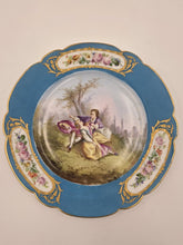 Stunning Rare 1844 Sevres Chateau des Tuilleries Plate Courting Couple Gold Tone