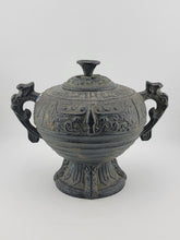 Rare Antique Mid Century Japanese Metal Engraved Incense Burner. 10 Inch Wide.