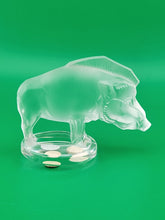LALIQUE CLEAR & FROSTED CRYSTAL "SANGLIER" OR "RAZORBACK" PAPERWEIGHT FIGURINE