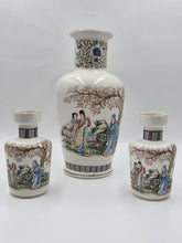 Rare Vintage Matching Set Of 3 Vintage V.V. Karraresi Italian Porcelain Vases