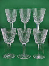 Set Of 6 Vintage Waterford Kylemore Crystal Claret Wine Glasses, 6 in high. VG.