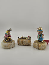 Vintage Set Of 3 Small Ron Lee 24k Gold Plated Clown Figurines 1980's Signed.