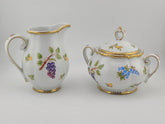Rare Anna Weatherley Strawberry Creamer & Sugar Set Czech Porcelain Hand Painted