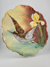 19th C LIMOGES FRANCE BIRD IN FLIGHT PLATE CHARGER HANDPAINTED ARTIST SIGNED