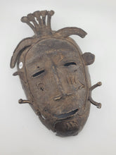Antique Original Late 19th C. Edo (Benin) Style Cast Bronze Ritual Mask, Nigeria