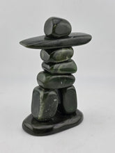 Vintage Mid Century Inuit Inuksuk Natural Nephrite Green Jade Man Sculpture.