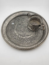 Antique 19C Silver Plate Derby Silver Repousse Plate Dutch Scenes W Engraved Cup