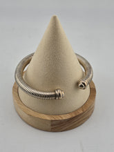 Antique German Sterling Silver 925 Snake Coil Cuff Bracelet 35g Unisex. 8 mm.