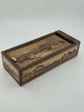 Vintage Japan Traditional Sliding Lid Box Rolltop Trinket Rectangular Wooden Box