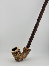 Rare Antique German Carved Meerschaum Pipe Bowl 1800 Horse Design W Long Stem.
