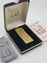 Rare Vintage Dunhill Rollagas Gold Tone Textured Switzerland W Box. Very Clean.