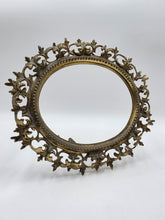 Rare Antique Baroque Victorian Ornate Gilt Brass Oval Frame Vanity Mirror/frame.