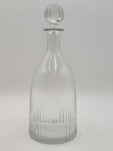 Rare Vintage Flamant France XL Crystal Decanter Ribbed Cut Glass w Stopper 15”