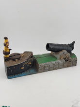 Vintage Reproduction Book of Knowledge Cast Iron Cannon Mechanical Bank.