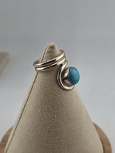 Sterling Silver Turquoise Modernist Swirl Ring 925 China Size 9 Vintage Style