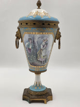 Antique 19th C Louis XV Style Sevres Porcelain Vase W Gold Gilt Ormolu Mounts.
