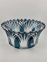 Gourgeous Collectible Vintage Caeser Crystal GOTHIC Large Canistrum Bowl Azure