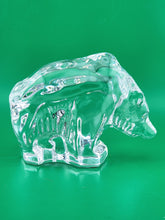 Vintage Orrefors Crystal Grizzly Bear Sculpture Paperweight Signed Swedish Mint