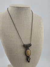 South America Artisan 925 Sterling Silver Jasper Citrine Hinged Pendant Necklace