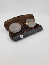 Early Pince Nez Pinch Nose Shell Frame Lens Spectacles w/Case No Frame