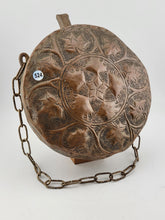 ANTIQUE OTTOMAN/ MOROCCAN ISLAMIC ORIENTAL ORNATE BRASS GUN POWDER FLASK BOTTLE