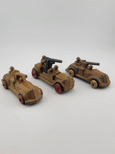 Rare Set Of 3 Antique 1930's Barclay Manoil Armored Cars & Anti-Tank Gun Cars.