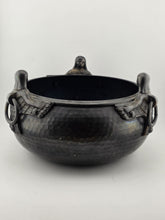Hittite Artefacts, Hand Hammered Copper Bowl Pot with 3 Brass Hittite Sirens.