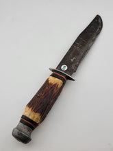 Vintage Collectible Japanese Stag Handle Bowie Hunting Knife. 11 Inch Long.