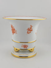 Rare Herend Hand Painted Floral Cachepot Jardiniere Ball Footed Pedestal Vase