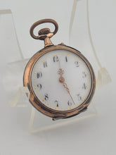 Rare Antique Swiss 0.800 Silver Ladies Pocket Watch Enamel Dial C1890 Runs