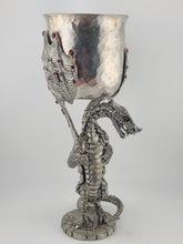 Ltd Ed. Fellwolf Pewter Dragon Goblet Fantasy Chalice Red Stones Signed 374/1000