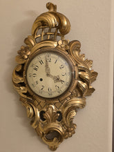 Antique Swedish Rococo Gold Gilt Wall Clock FHS Hermle Movement 1920s. Working.