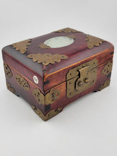 Vintage Ornate Chinese Rosewood Jewelry Box 5.25” Long Made In Shanghai